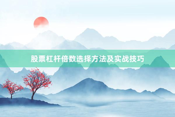 股票杠杆倍数选择方法及实战技巧