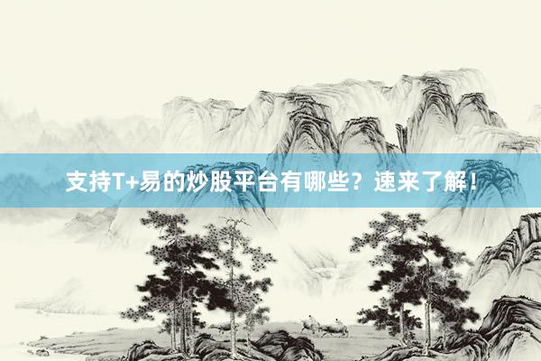 支持T+易的炒股平台有哪些？速来了解！