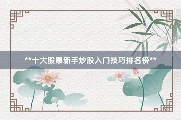 **十大股票新手炒股入门技巧排名榜**