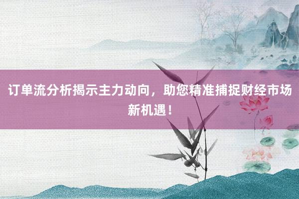 订单流分析揭示主力动向，助您精准捕捉财经市场新机遇！
